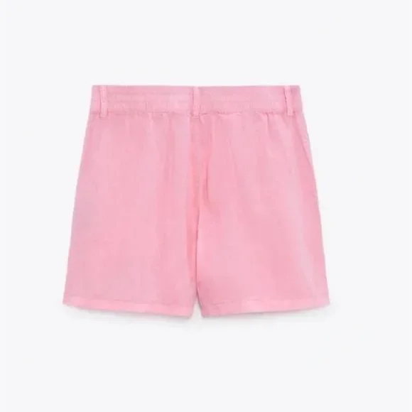 ZARA 2 PIECES LINEN SHIRT WITH POCKET & CARGO SHORTS - Picture 6 of 9